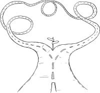 Weg-Gabelung